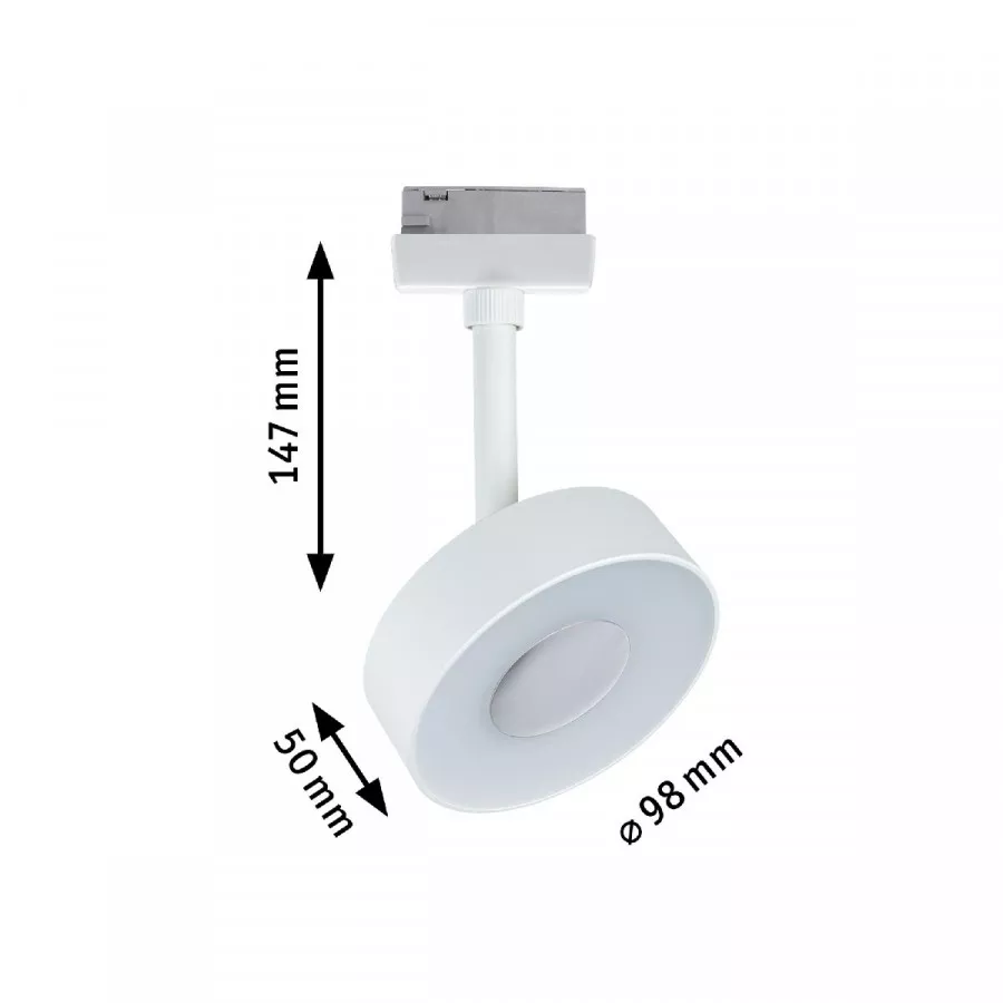 Paulmann 95594 URail LED Schienenspot 3-Step-Dim Circle 180lm 5W 4000K dimmbar 230V Weiß