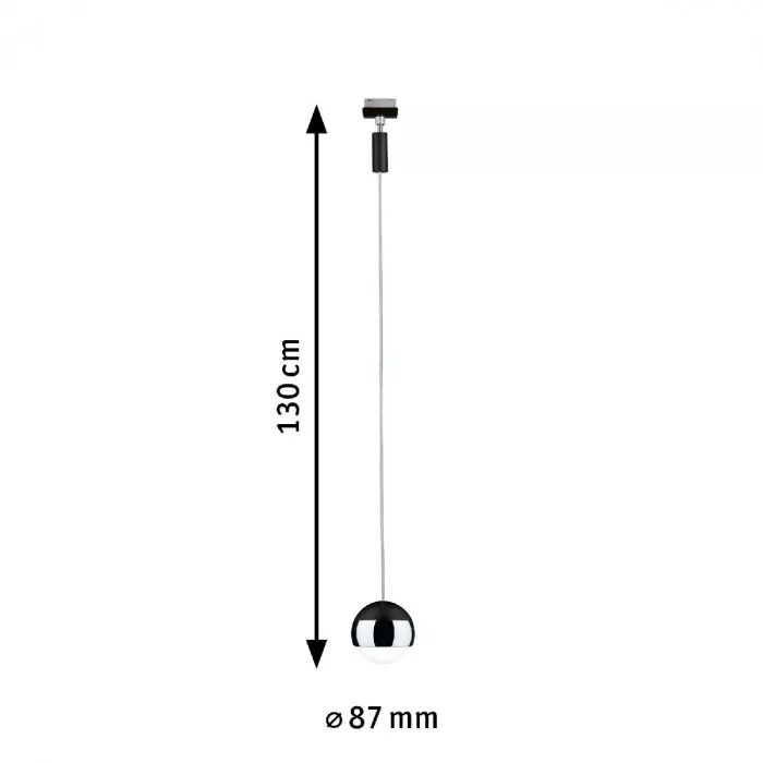 Paulmann 96806 URail LED Pendel Capsule II 400lm 6W 4000K 230V Schwarz