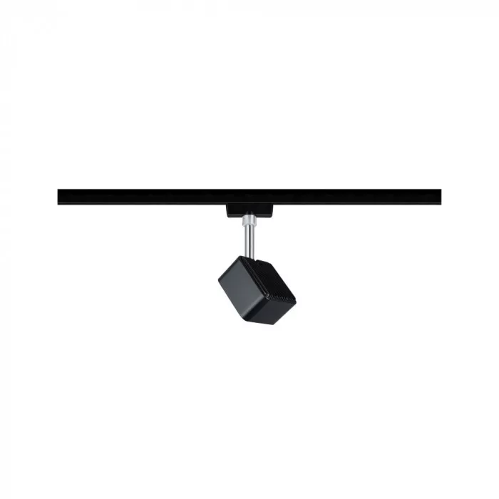 Paulmann 96923 URail LED-Spot Cube 8W Schwarz matt/Chrom 2700K Metall/Kunststoff dimmbar