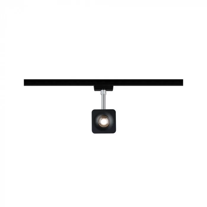 Paulmann 96923 URail LED-Spot Cube 8W Schwarz matt/Chrom 2700K Metall/Kunststoff dimmbar