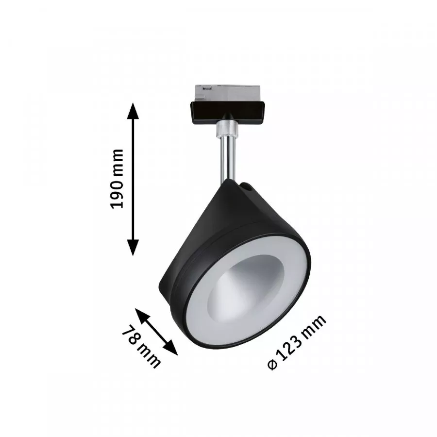 Paulmann 96924 URail LED-Spot Arena 14 W Schwarz matt/Chrom 2700K Metall/Kunststoff dimmbar