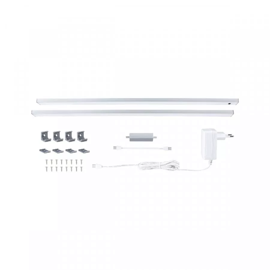 Paulmann 98617 LED Unterschrankleuchte Inline 2er-Set 2x6W 550x26mm 2x500lm Tunable White 24V Chrom matt