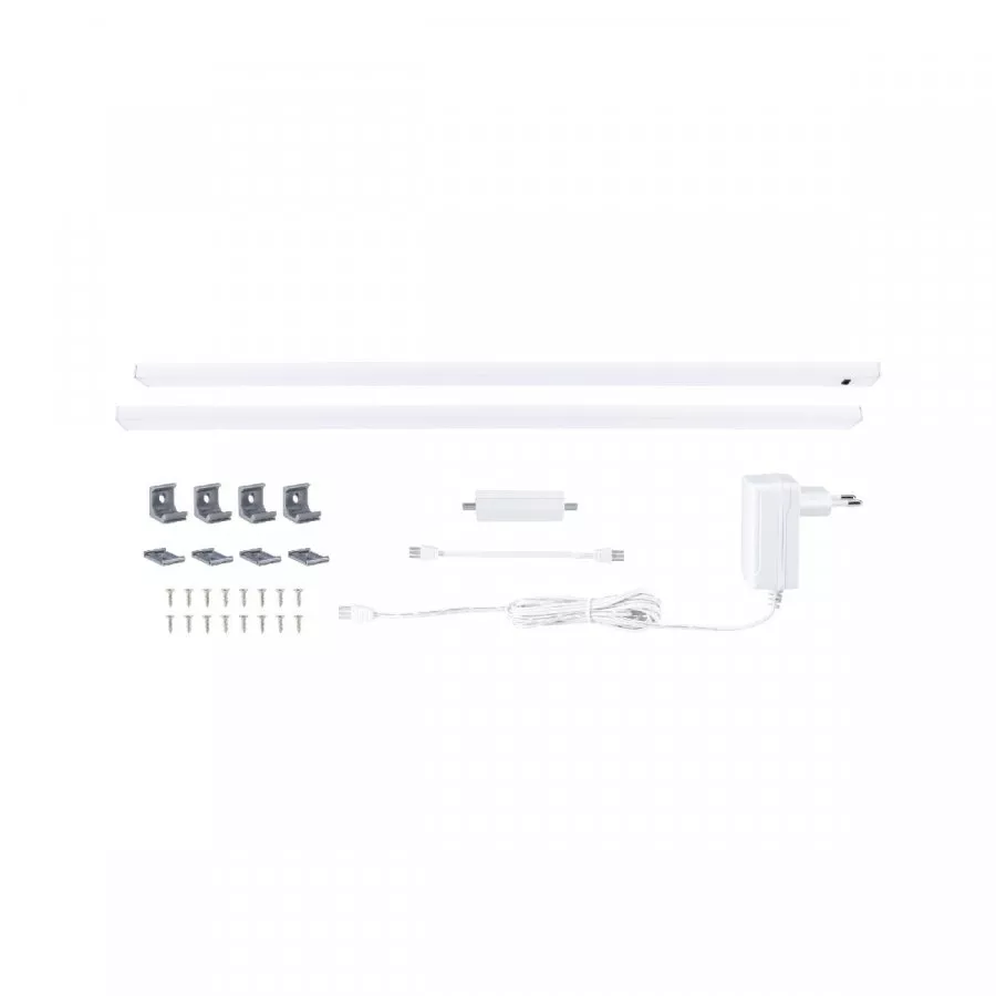 Paulmann 98619 LED Unterschrankleuchte Inline 2er-Set 2x6W 550x26mm 2x500lm Tunable White 24V Weiß matt