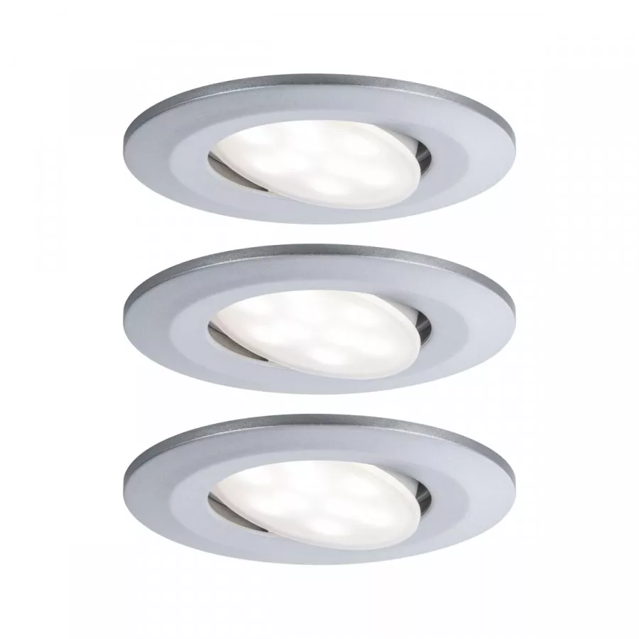 Paulmann 99929 HomeSpa LED Einbauleuchte Calla Basisset schwenkbar IP65 rund 90mm 30° 3x6W 3x530lm 230V 4000K Chrom matt