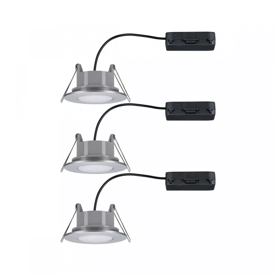 Paulmann 99929 HomeSpa LED Einbauleuchte Calla Basisset schwenkbar IP65 rund 90mm 30° 3x6W 3x530lm 230V 4000K Chrom matt