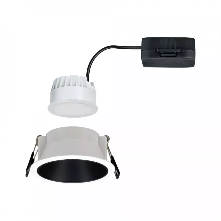 Paulmann 93401 Einbauleuchte LED Cole 6,5W Weiß/Schwarz matt 3-Stufen-dimmbar 2700K Warmweiß