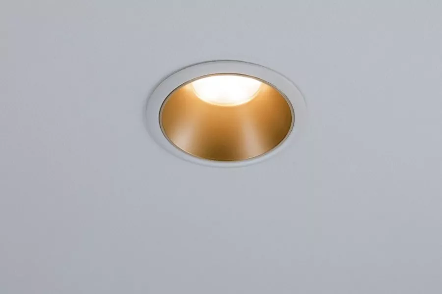 Paulmann 93405 Einbauleuchte LED Cole 6,5W Weiß/Gold matt 3-Stufen-dimmbar 2700K Warmweiß