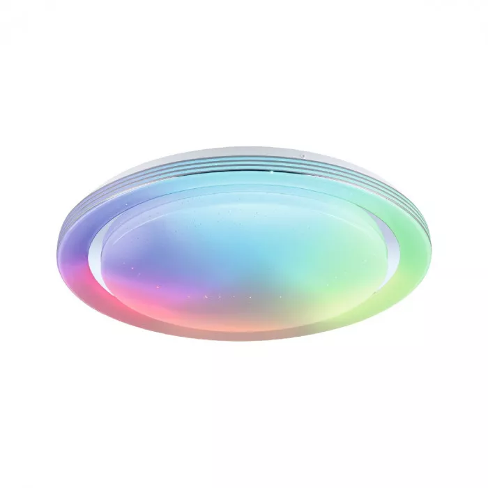Paulmann 70547 LED Deckenleuchte Rainbow mit Regenbogeneffekt RGBW 4750lm 230V 38,5W Chrom/Weiß