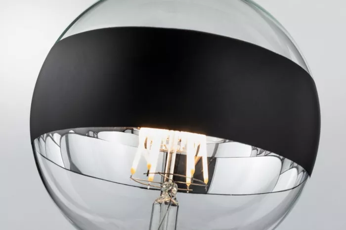Paulmann 28682 LED Globe 6,5 Watt E27 Ringspiegel Schwarz matt Warmweiß dimmbar