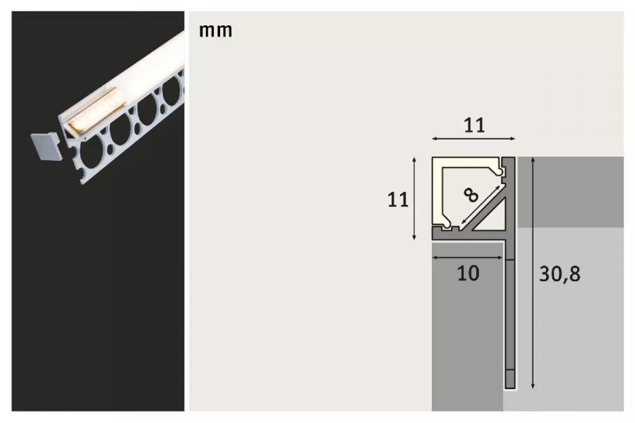 Paulmann 78411 LumiTiles LED Strip Profil Frame 1m Alu eloxiert/Satin