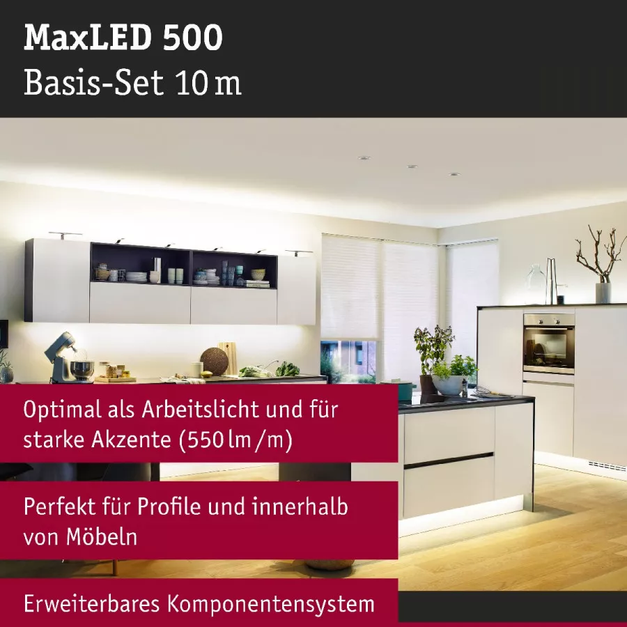 Paulmann 70829 MaxLED 500 Basisset 10m Warmweiß unbeschichtet