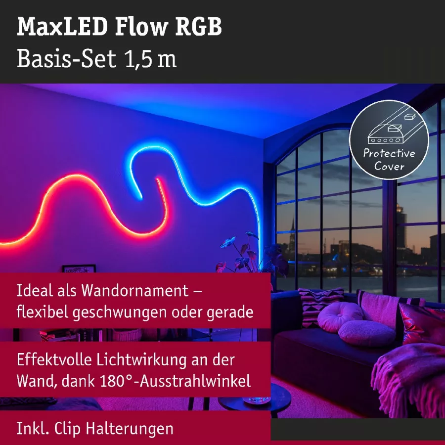 Paulmann 70965 MaxLED Flow LED Strip RGB Basisset 1,5m 13,5W 270lm/m RGB 24VA