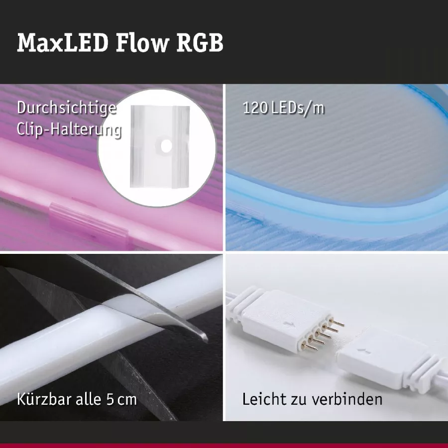 Paulmann 70965 MaxLED Flow LED Strip RGB Basisset 1,5m 13,5W 270lm/m RGB 24VA