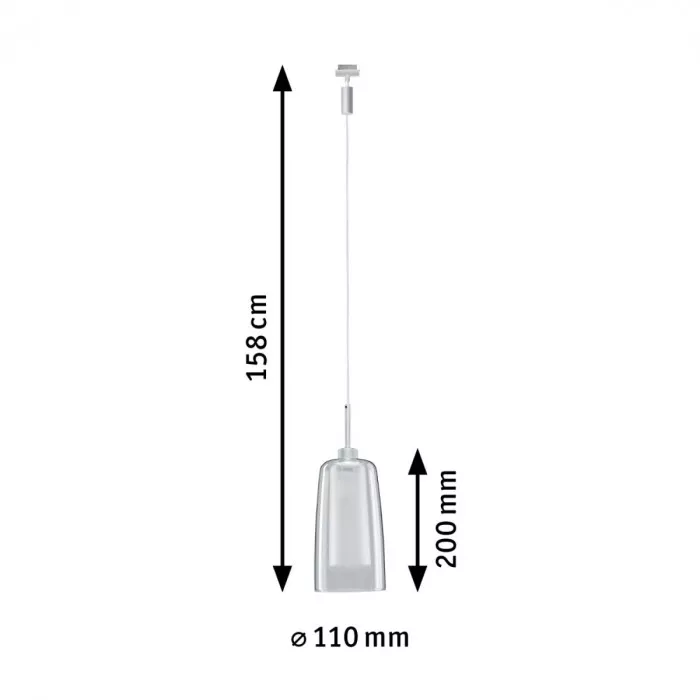 Paulmann 94998 URail LED Pendulum Arido II 5W GU10 Chrom matt mit klarem und satiniertem Glas