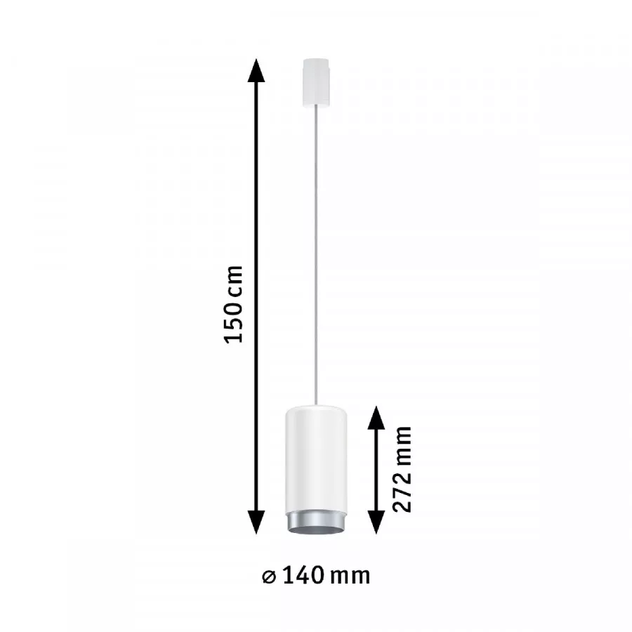 Paulmann 95401 URail Pendel Corus E27 max. 50W 230V Weiß