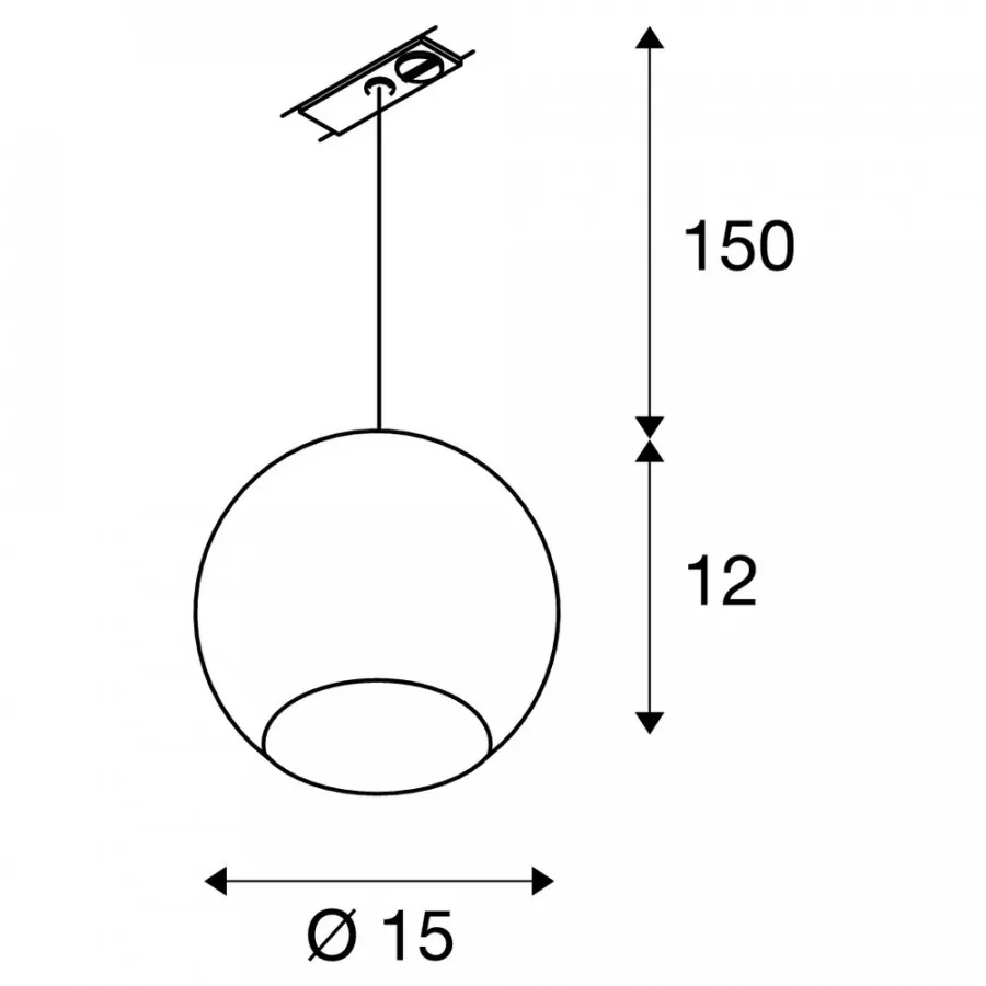SLV Light Eye 150 QPAR111 Pendelleuchte für 1Phasen Hochvolt-Stromschiene schwarz chrom