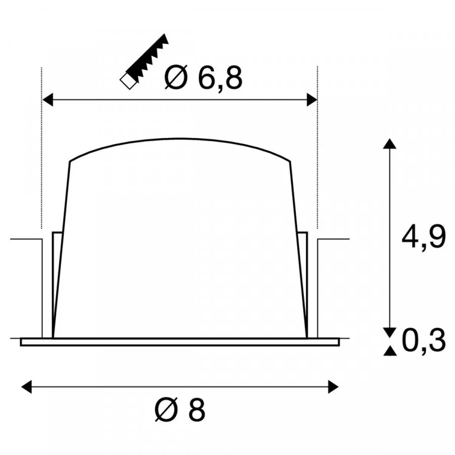 SLV Numinos DL S Deckeneinbauleuchte LED 8,6W 750lm 4000K 40° inkl. Blattfedern schwarz / chrom