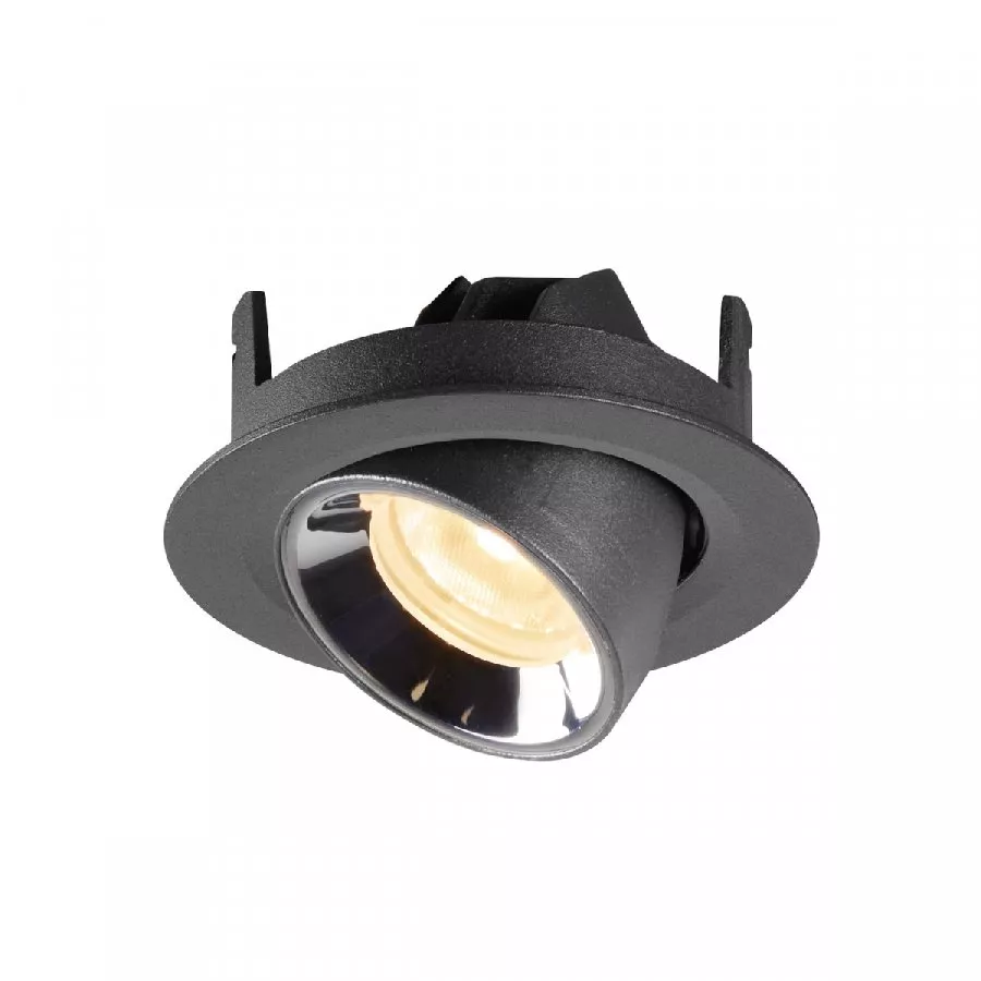 SLV Numinos Gimble XS LED Deckeneinbauleuchte 7W 720lm 3000K 55° dreh- und schwenkbar schwarz/chrom