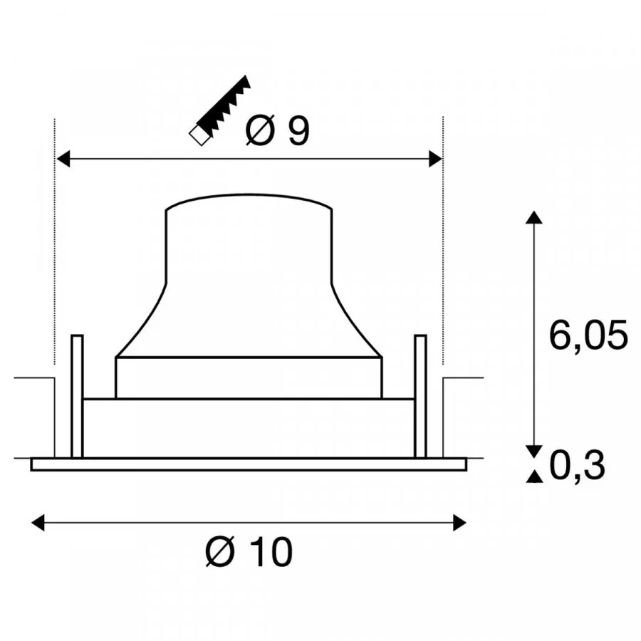 SLV Numinos Move S LED Deckeneinbauleuchte 8,6W 730lm 4000K 55° dreh- und schwenkbar schwarz/schwarz