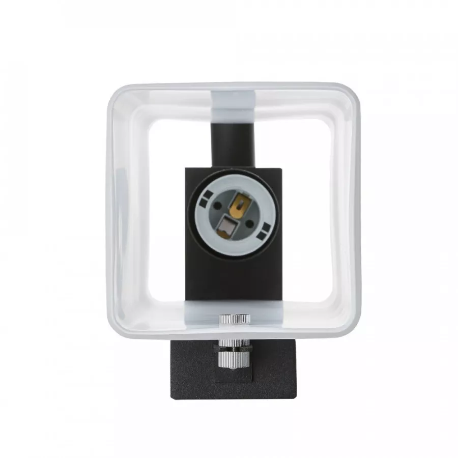 SLV Quadrass Spot Wandaufbauleuchte mit LED Spot und E27 Fassung schwarz