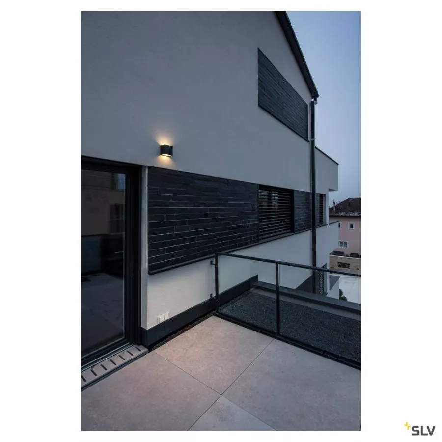 SLV Sitra Cube LED Outdoor Wand- und Deckenaufbauleuchte anthrazit IP44 3000K