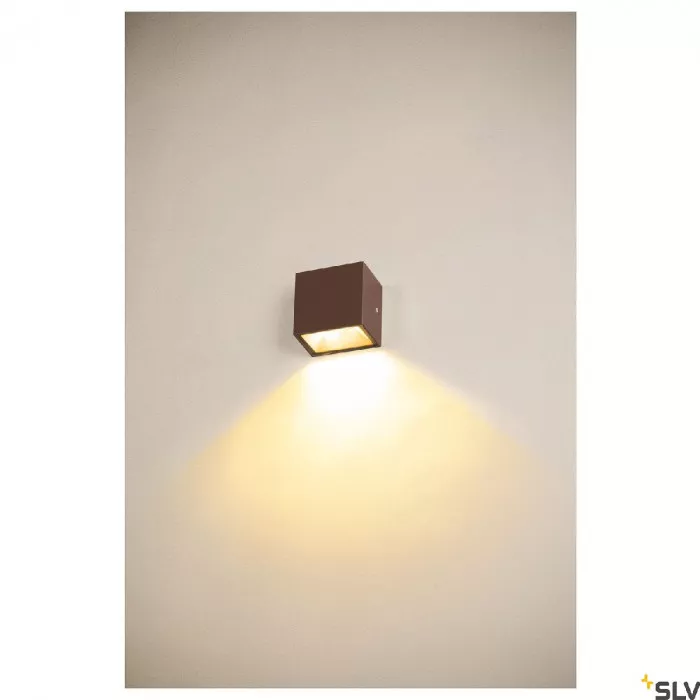 SLV Sitra S SINGLE LED Outdoor Wandaufbauleuchte rost farbend CCT switch 3000/4000K