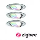 Paulmann 92965 SmartHome Zigbee LED Einbauleuchten-Set Nova Plus 3x5,2W Eisen gebürstet