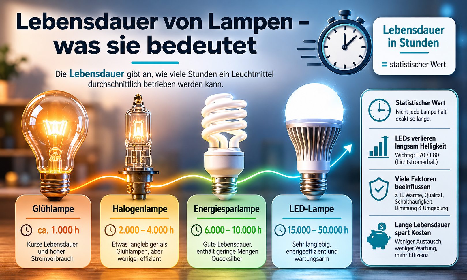 Lebensdauer von Lampen � was sie bedeutet