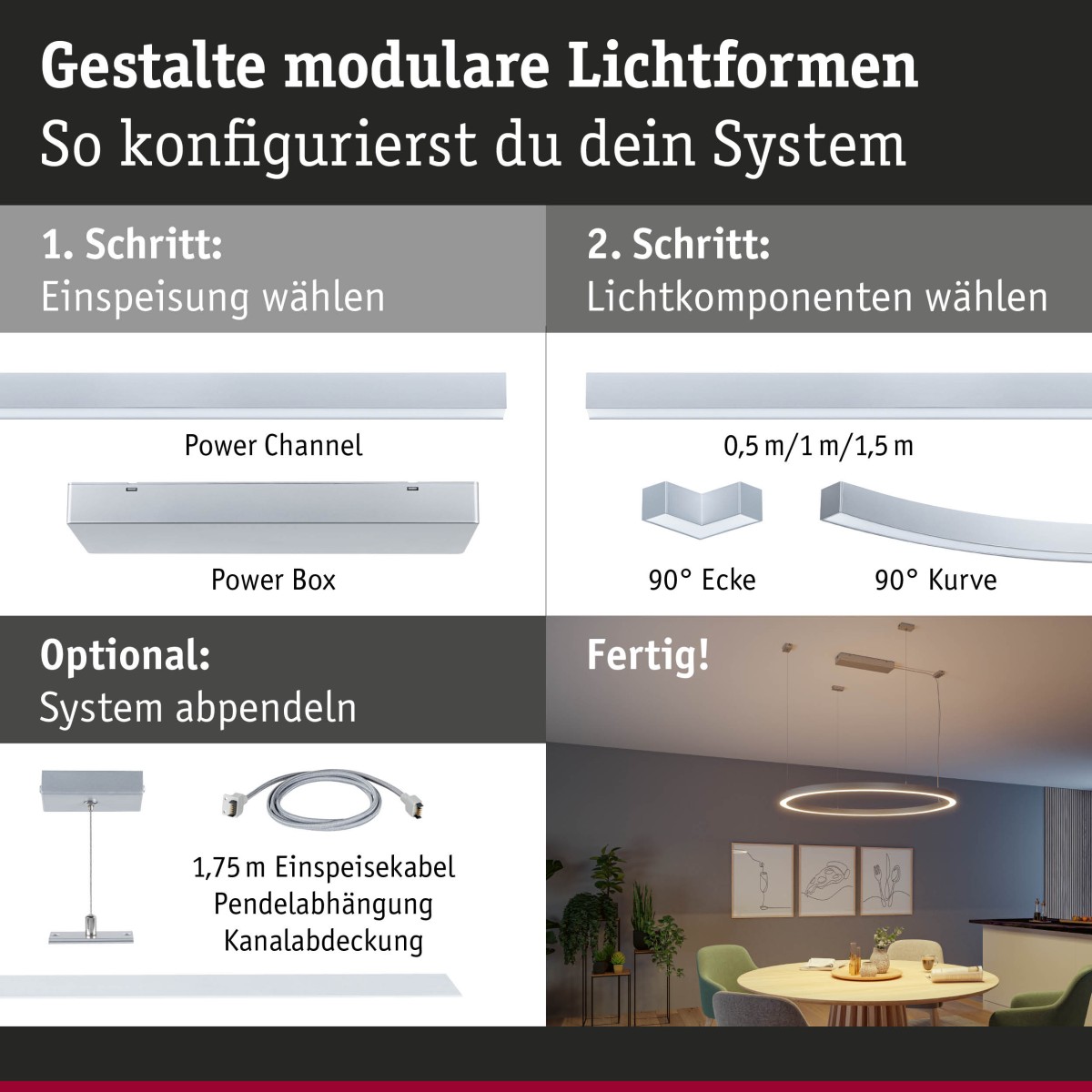 Paulmann Linion Lichtkanalsystem Planung mit modularen Lichtkan�len