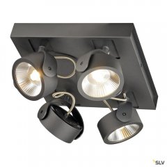 SLV Kalu Wand- und Deckenleuchte vierflammig LED 60W 3000K viereckig schwarz