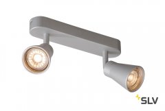 SLV Avo Double Wand- und Deckenaufbauleuchte QPAR51 silber