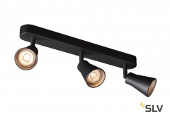 SLV Avo Triple Wand- und Deckenaufbauleuchte QPAR51 schwarz