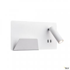 SLV Somnila Spot Indoor LED Wandaufbauleuchte 3000K wei� Version links inkl. USB Anschluss