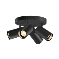 SLV Asto Tube Deckenaufbauleuchte zylindrisch GU10 max.4x10W schwarz