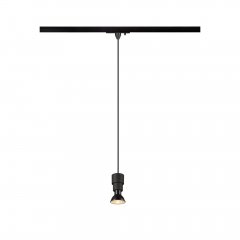 SLV Puri 2.0 1-Phasen System Pendelleuchte GU10 Pendell�nge 200cm 1x max. 6W schwarz
