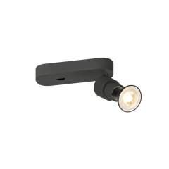 SLV Puri 2.0 Basic Wand- und Deckenaufbauleuchte, Schalter, rund, 1x max. 6 W GU10, schwarz