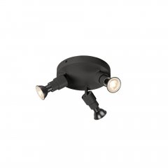 SLV Puri 2.0 Basic Wand- und Deckenaufbauleuchte, rund, 3 x max. 6 W GU10, schwarz