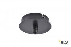 SLV Fitu 1er Deckenrosette rund schwarz inkl. Zugentlastung