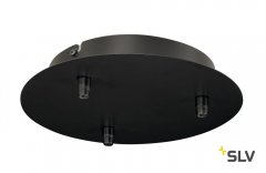 SLV Fitu 3er Deckenrosette rund schwarz inkl. Zugentlastung