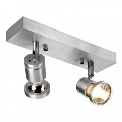 SLV Wand-und Deckenleuchte ASTO 2xGU10 alu brushed 147442