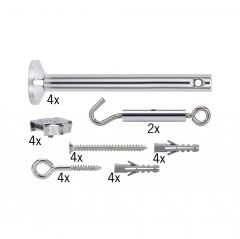 Paulmann 17834 Seilsystem Montageset Halterung + Umlenker 4er-Set Chrom