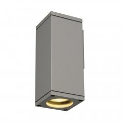 SLV Theo Wall Out Wandleuchte GU10 IP44 eckig silbergrau