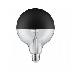 Paulmann 28679 Modern Classic LED Globe E27 G125 600lm 6,5W 2700K dimmbar Kopfspiegel Schwarz matt