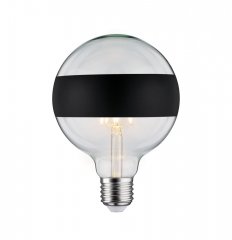 Paulmann 28682 Modern Classic 230V LED Globe E27 640lm 6,5W 2700K dimmbar Ringspiegel Schwarz matt
