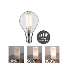 Paulmann 28739 Filament 230V Touch Dim LED Tropfen E14 432lm 5W 2700K dimmbar Klar