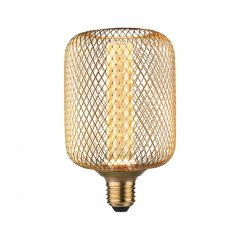 Paulmann 29085 Metallic Glow Standard 230V LED Leuchtmittel Zyl E27 Spiral 200lm 4,2W 1800K Messing