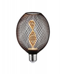 Paulmann 29086 Metallic Glow Standard 230V LED Globe E27 Helix 110lm 3,5W 1800K Schwarz