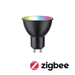 Paulmann 29148 Smart Home Zigbee 3.0 LED Reflektor GU10 230V 350lm 4,8W RGBW+ dimmbar Schwarz