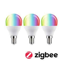 Paulmann 29154 Standard 230V Smart Home Zigbee 3.0 LED Tropfen E14 3x470lm 3x5W RGBW+ dimmbar Matt