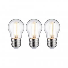 Paulmann 29215 Eco-Line Filament 230V LED Tropfen E27 3er-Set 80 mm 525lm 2,5W 3000K Klar